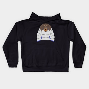 cool dog with a jacket Kids Hoodie